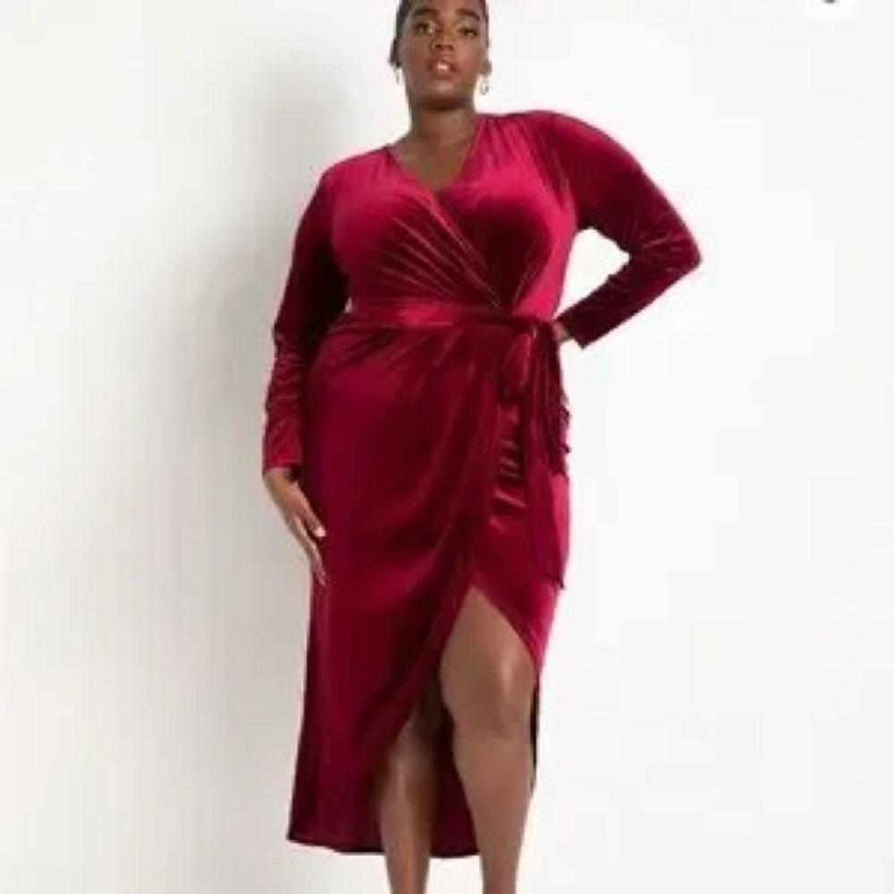 Eloquii Burgundy Dress size 14 NWT perfect holiday party dress!!